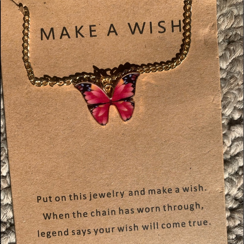Make a wish butterfly necklace